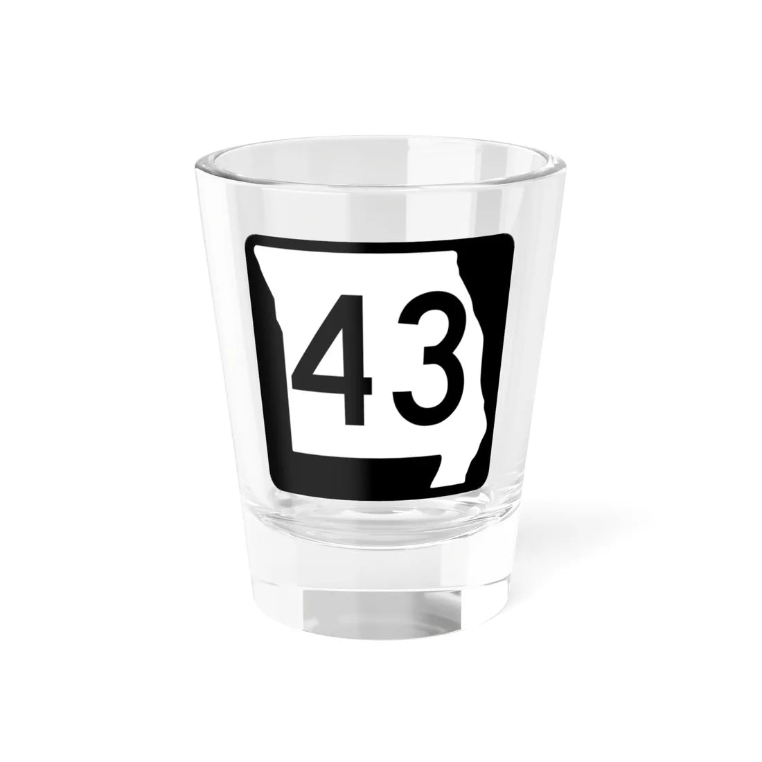 MO-43 (Missouri) (Road Sign) Shot Glass 1.5oz 1.5oz - Go Mug Yourself