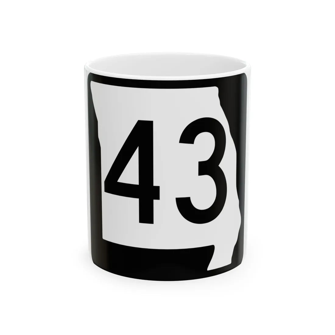 MO-43 (Missouri) (Road Sign) White Coffee Mug 11oz - Go Mug Yourself
