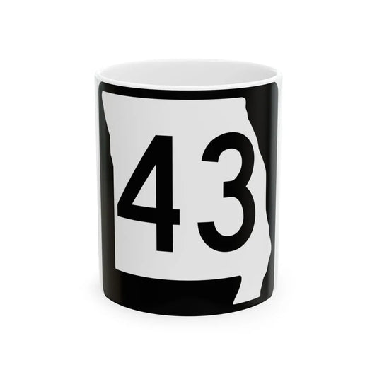 MO-43 (Missouri) (Road Sign) White Coffee Mug 11oz - Go Mug Yourself