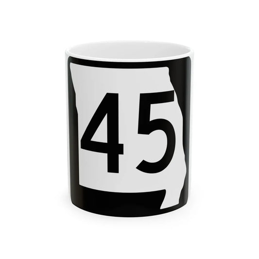 MO-45 (Missouri) (Road Sign) White Coffee Mug 11oz - Go Mug Yourself