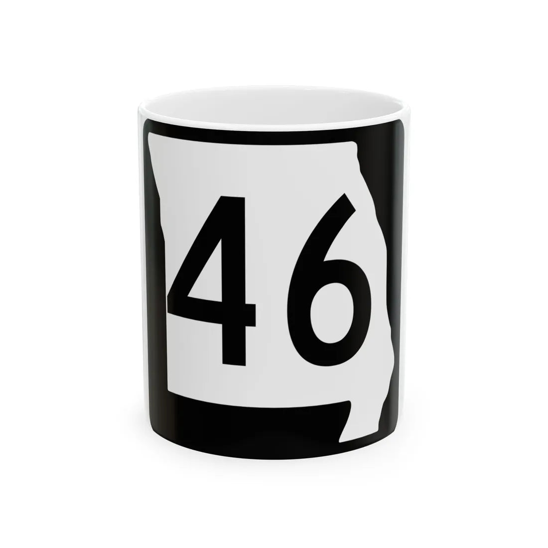 MO-46 (Missouri) (Road Sign) White Coffee Mug 11oz - Go Mug Yourself