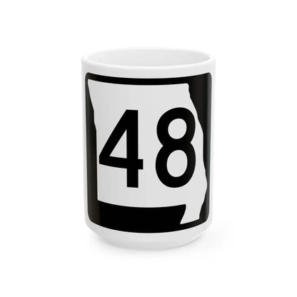 MO-48 (Missouri) (Road Sign) White Coffee Mug 15oz - Go Mug Yourself