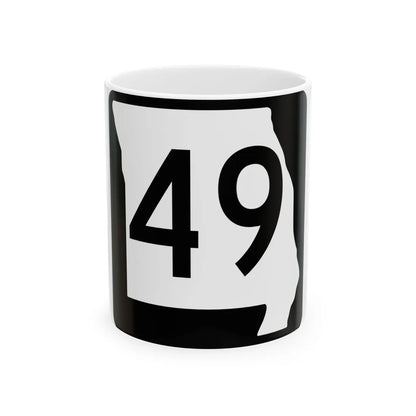 MO-49 (Missouri) (Road Sign) White Coffee Mug 11oz - Go Mug Yourself