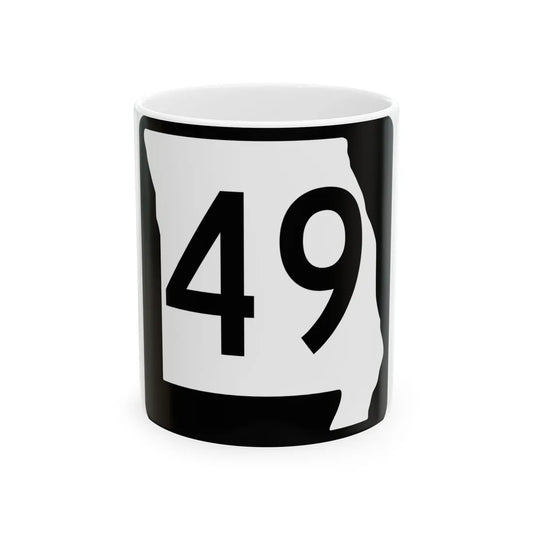 MO-49 (Missouri) (Road Sign) White Coffee Mug 11oz - Go Mug Yourself