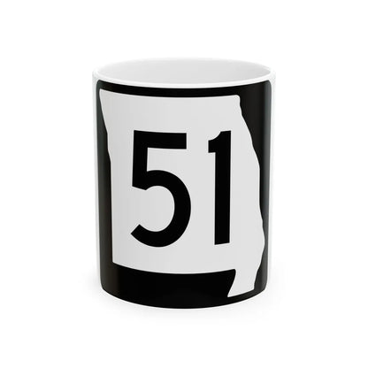 MO-51 (Missouri) (Road Sign) White Coffee Mug 11oz - Go Mug Yourself