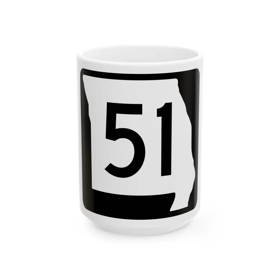 MO-51 (Missouri) (Road Sign) White Coffee Mug 15oz - Go Mug Yourself