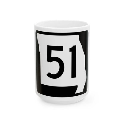 MO-51 (Missouri) (Road Sign) White Coffee Mug 15oz - Go Mug Yourself
