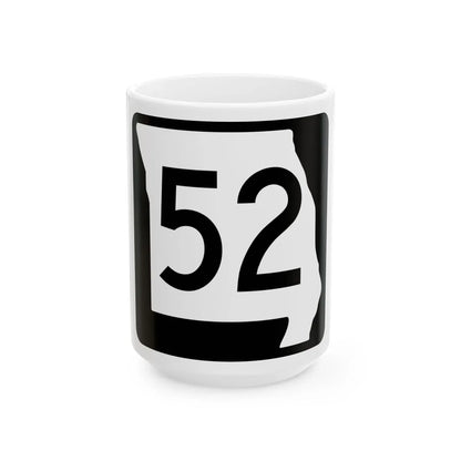 MO-52 (Missouri) (Road Sign) White Coffee Mug 15oz - Go Mug Yourself
