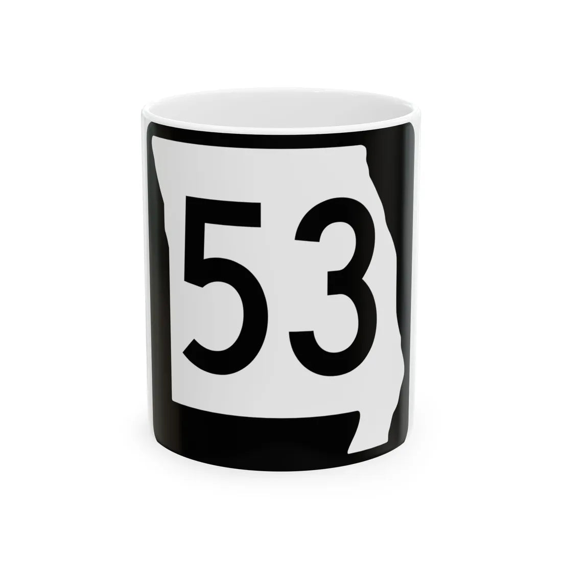 MO-53 (Missouri) (Road Sign) White Coffee Mug 11oz - Go Mug Yourself