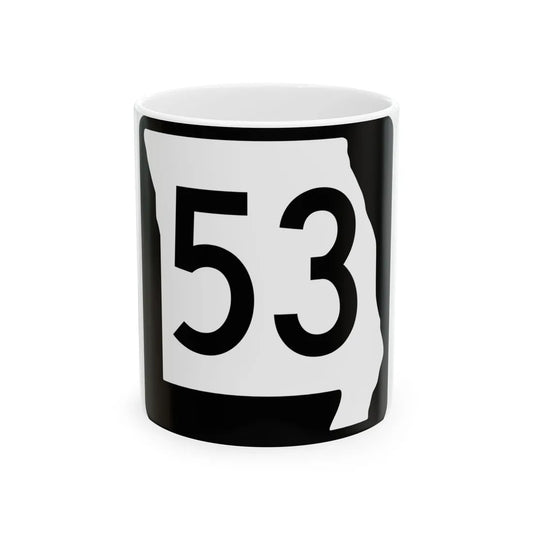 MO-53 (Missouri) (Road Sign) White Coffee Mug 11oz - Go Mug Yourself