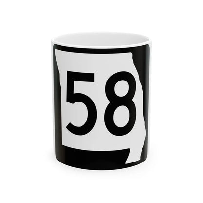 MO-58 (Missouri) (Road Sign) White Coffee Mug 11oz - Go Mug Yourself