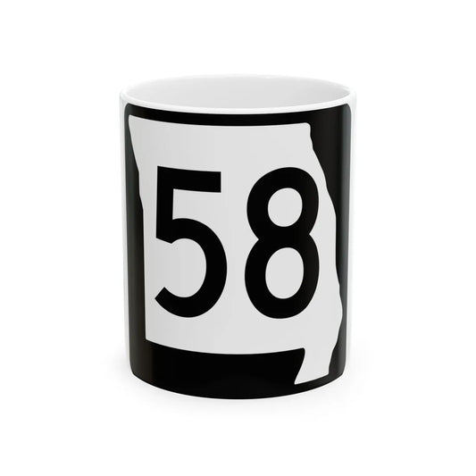 MO-58 (Missouri) (Road Sign) White Coffee Mug 11oz - Go Mug Yourself