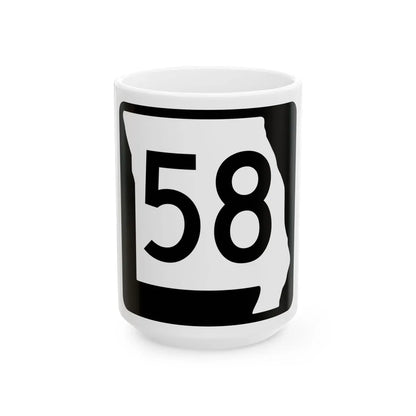 MO-58 (Missouri) (Road Sign) White Coffee Mug 15oz - Go Mug Yourself