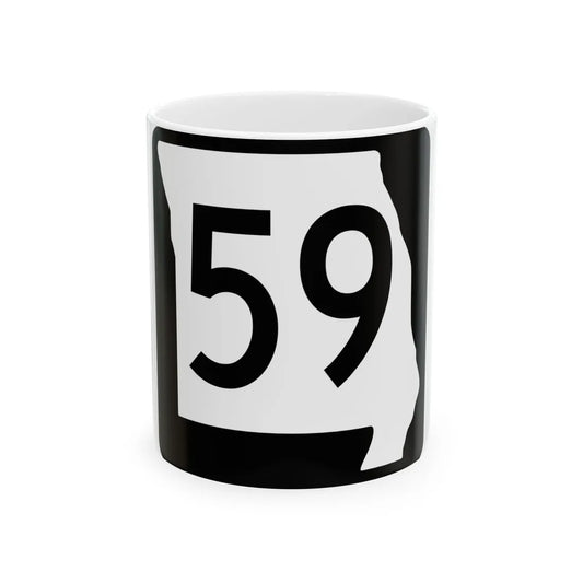 MO-59 (Missouri) (Road Sign) White Coffee Mug 11oz - Go Mug Yourself