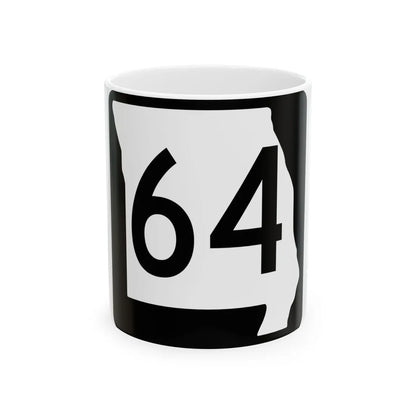 MO-64 (Missouri) (Road Sign) White Coffee Mug 11oz - Go Mug Yourself
