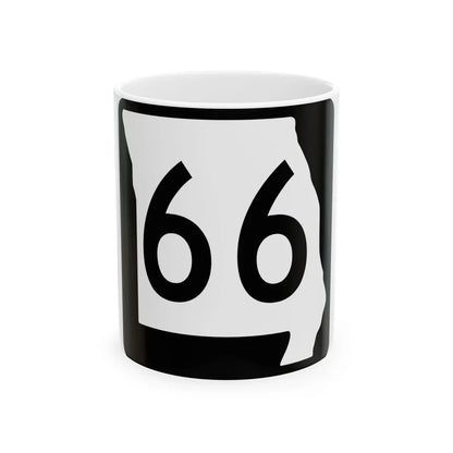 MO-66 (Missouri) (Road Sign) White Coffee Mug 11oz - Go Mug Yourself