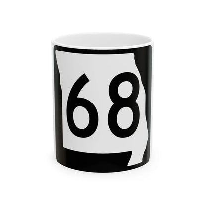 MO-68 (Missouri) (Road Sign) White Coffee Mug 11oz - Go Mug Yourself