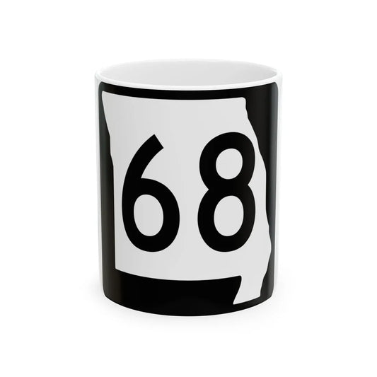 MO-68 (Missouri) (Road Sign) White Coffee Mug 11oz - Go Mug Yourself