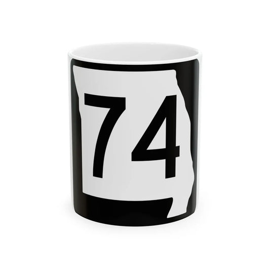 MO-74 (Missouri) (Road Sign) White Coffee Mug 11oz - Go Mug Yourself