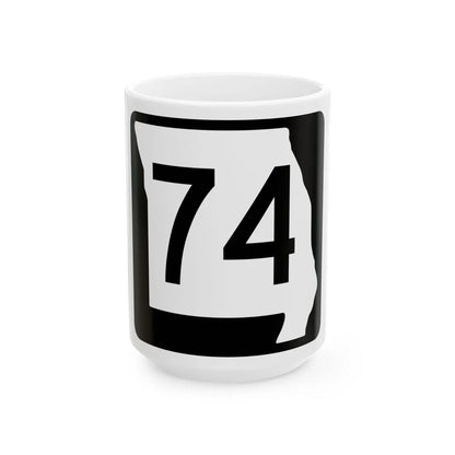 MO-74 (Missouri) (Road Sign) White Coffee Mug 15oz - Go Mug Yourself
