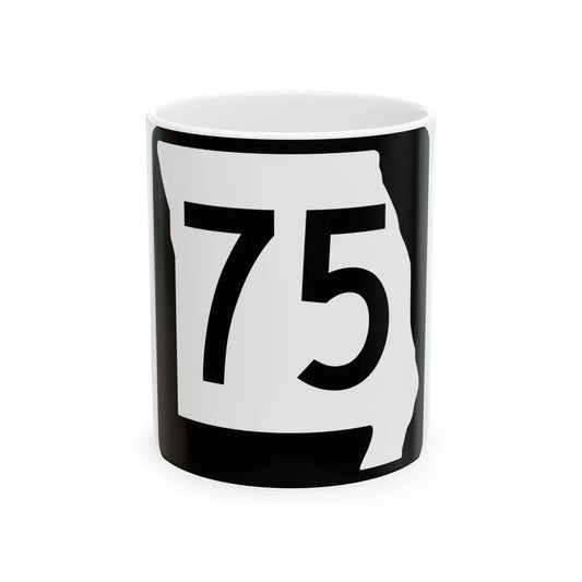MO-75 (Missouri) (Road Sign) White Coffee Mug 11oz - Go Mug Yourself