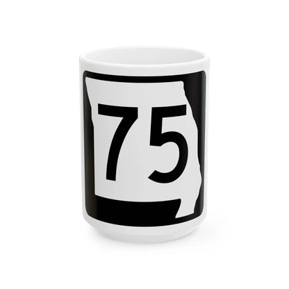MO-75 (Missouri) (Road Sign) White Coffee Mug 15oz - Go Mug Yourself