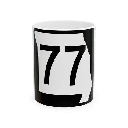 MO-77 (Missouri) (Road Sign) White Coffee Mug 11oz - Go Mug Yourself