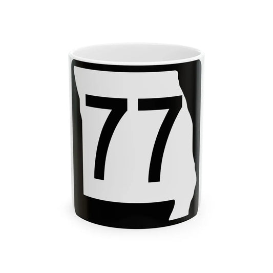 MO-77 (Missouri) (Road Sign) White Coffee Mug 11oz - Go Mug Yourself