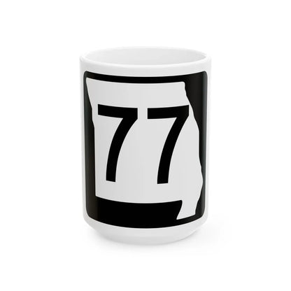 MO-77 (Missouri) (Road Sign) White Coffee Mug 15oz - Go Mug Yourself