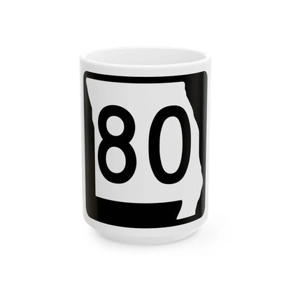 MO-80 (Missouri) (Road Sign) White Coffee Mug 15oz - Go Mug Yourself