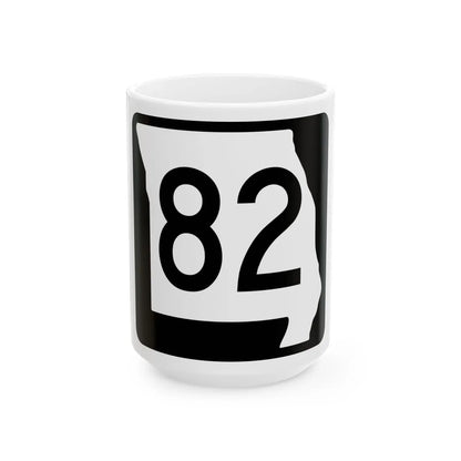 MO-82 (Missouri) (Road Sign) White Coffee Mug 15oz - Go Mug Yourself