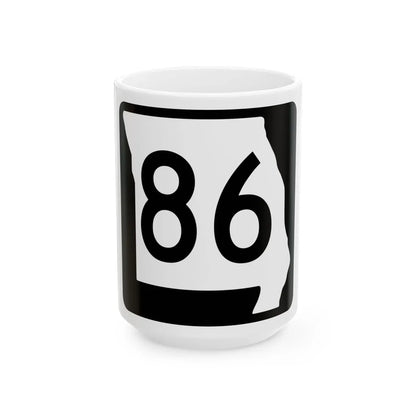 MO-86 (Missouri) (Road Sign) White Coffee Mug 15oz - Go Mug Yourself