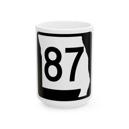 MO-87 (Missouri) (Road Sign) White Coffee Mug 15oz - Go Mug Yourself