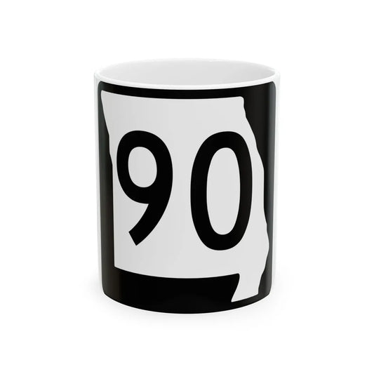 MO-90 (Missouri) (Road Sign) White Coffee Mug 11oz - Go Mug Yourself