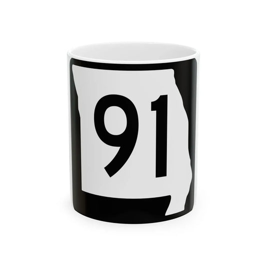 MO-91 (Missouri) (Road Sign) White Coffee Mug 11oz - Go Mug Yourself