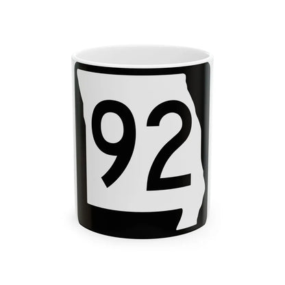 MO-92 (Missouri) (Road Sign) White Coffee Mug 11oz - Go Mug Yourself