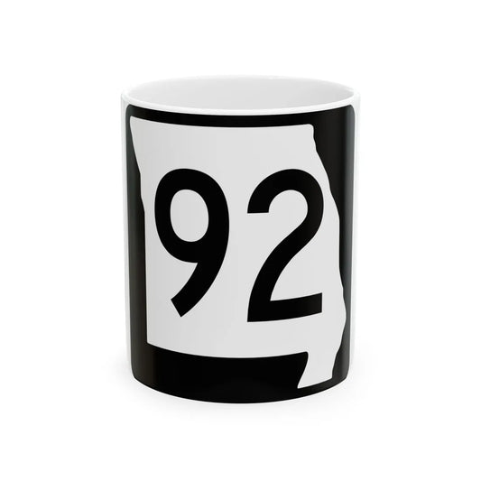MO-92 (Missouri) (Road Sign) White Coffee Mug 11oz - Go Mug Yourself