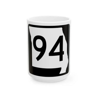 MO-94 (Missouri) (Road Sign) White Coffee Mug 15oz - Go Mug Yourself