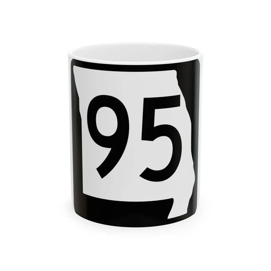 MO-95 (Missouri) (Road Sign) White Coffee Mug 11oz - Go Mug Yourself