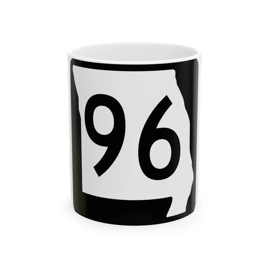 MO-96 (Missouri) (Road Sign) White Coffee Mug 11oz - Go Mug Yourself