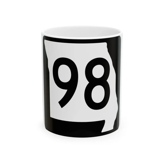 MO-98 (Missouri) (Road Sign) White Coffee Mug 11oz - Go Mug Yourself