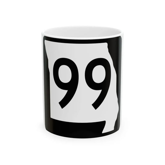 MO-99 (Missouri) (Road Sign) White Coffee Mug 11oz - Go Mug Yourself
