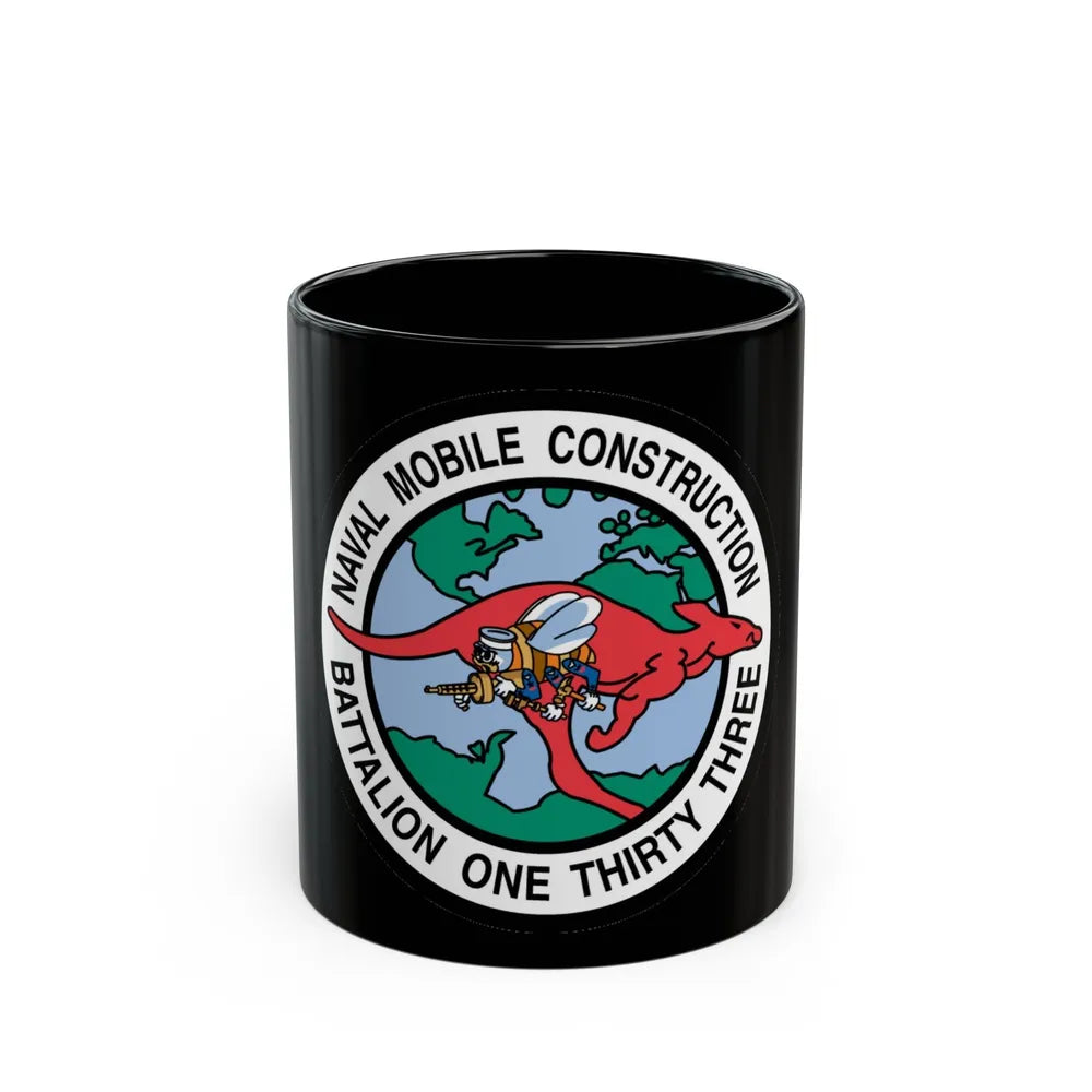 Mobile Construction Bn 133 NMCB 133 Seabee (U.S. Navy) Black Coffee Mug-11oz-Go Mug Yourself