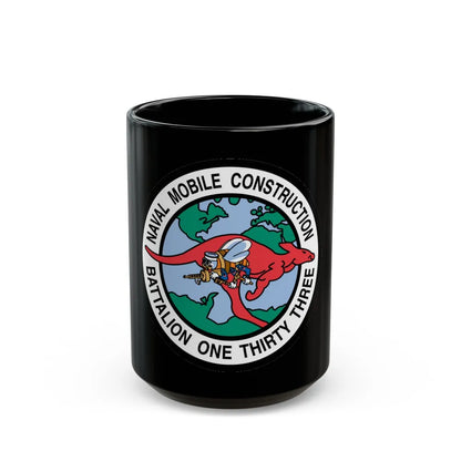 Mobile Construction Bn 133 NMCB 133 Seabee (U.S. Navy) Black Coffee Mug-15oz-Go Mug Yourself