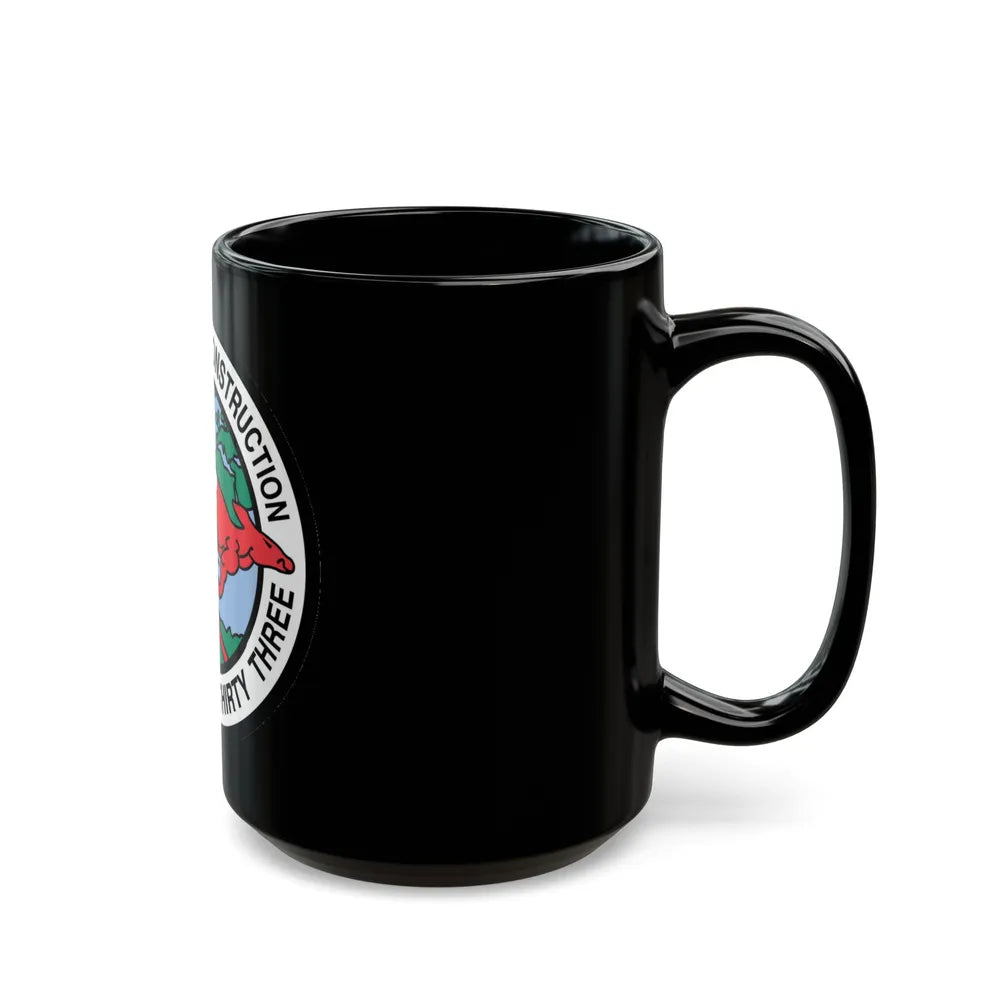 Mobile Construction Bn 133 NMCB 133 Seabee (U.S. Navy) Black Coffee Mug-Go Mug Yourself