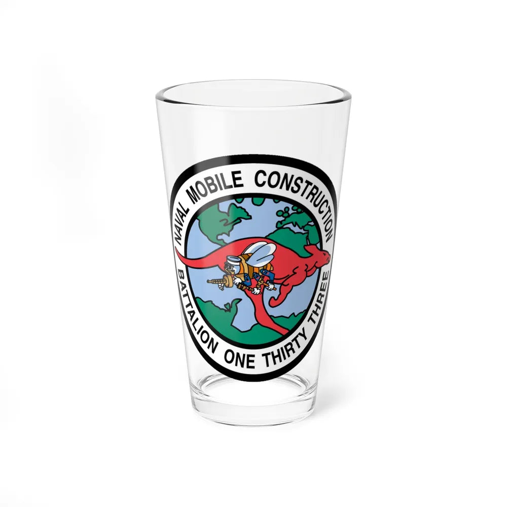 Mobile Construction Bn 133 NMCB 133 Seabee (U.S. Navy) Pint Glass 16oz-16oz-Go Mug Yourself