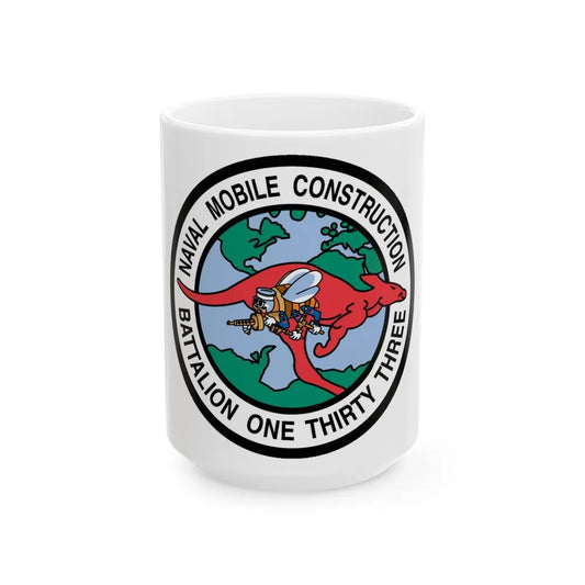 Mobile Construction Bn 133 NMCB 133 Seabee (U.S. Navy) White Coffee Mug-15oz-Go Mug Yourself