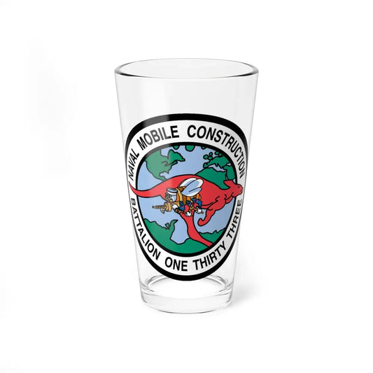 Mobile Construction Bn 133 NMCB 133 Seabee (U.S. Navy) Pint Glass 16oz 16oz - Go Mug Yourself