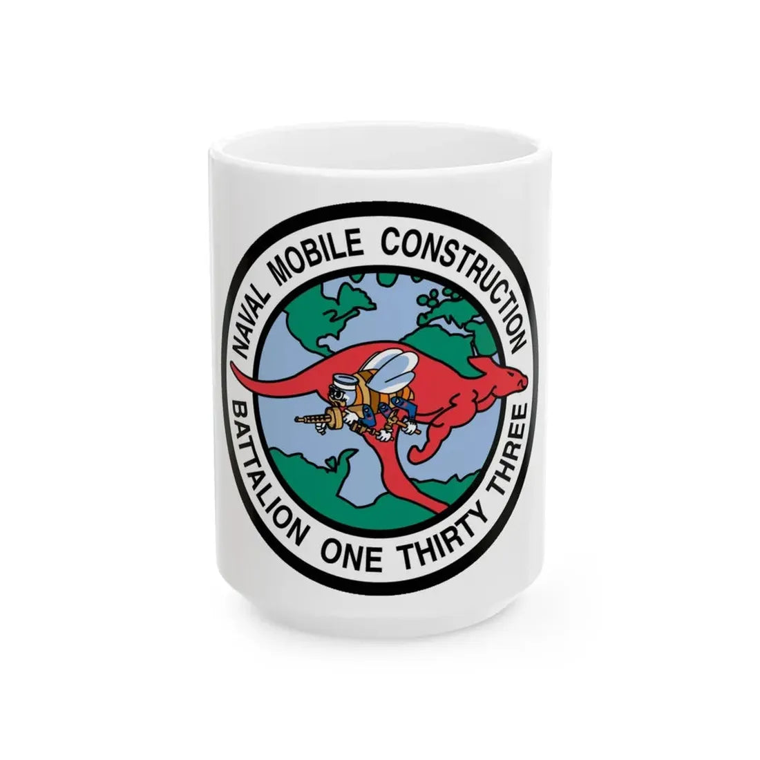 Mobile Construction Bn 133 NMCB 133 Seabee (U.S. Navy) White Coffee Mug 15oz - Go Mug Yourself