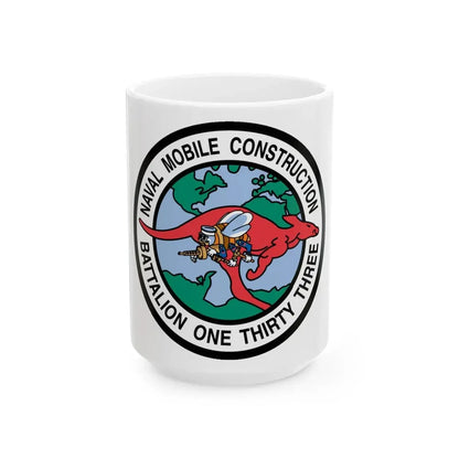 Mobile Construction Bn 133 NMCB 133 Seabee (U.S. Navy) White Coffee Mug 15oz - Go Mug Yourself